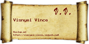 Visnyei Vince névjegykártya